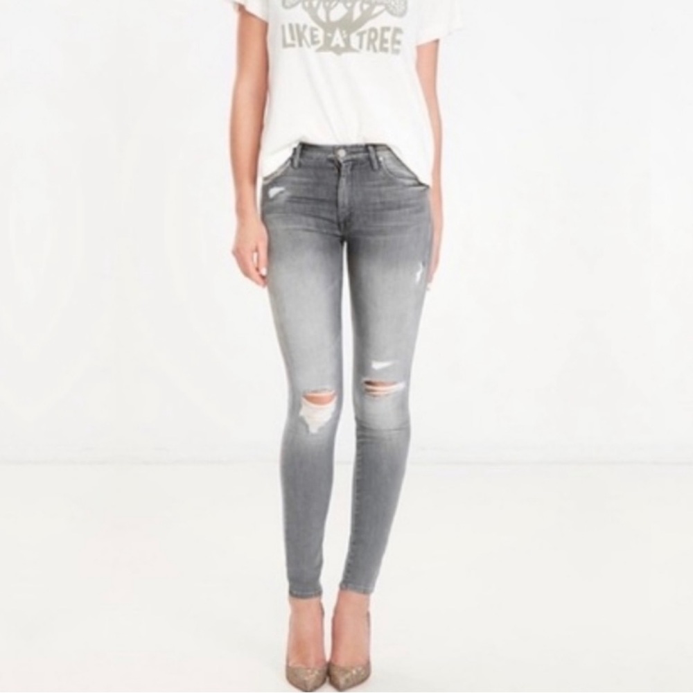 Mother Looker Jeans in Holy Smokes Color, Distressed size 28, Mid-Rise.